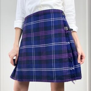 The Kilt Purple Plaid Pleated Kilt Knee Length Skirt Small